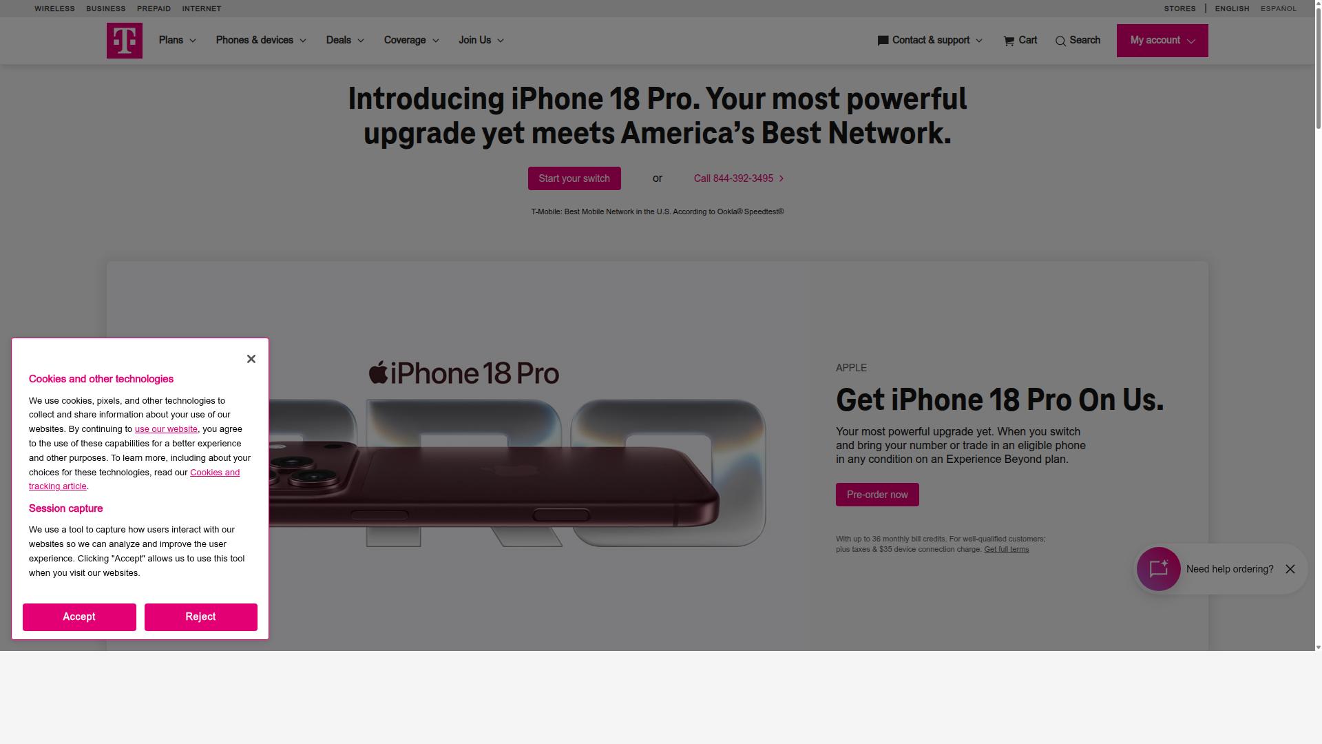 T-Mobile website